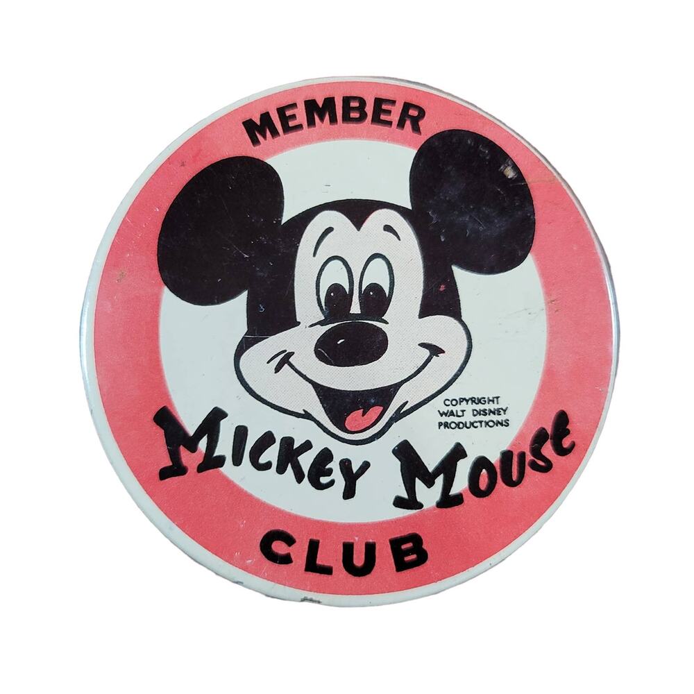 Vintage Mickey Mouse Club Member Large Pin Approx 3 1/2" Walt Disney